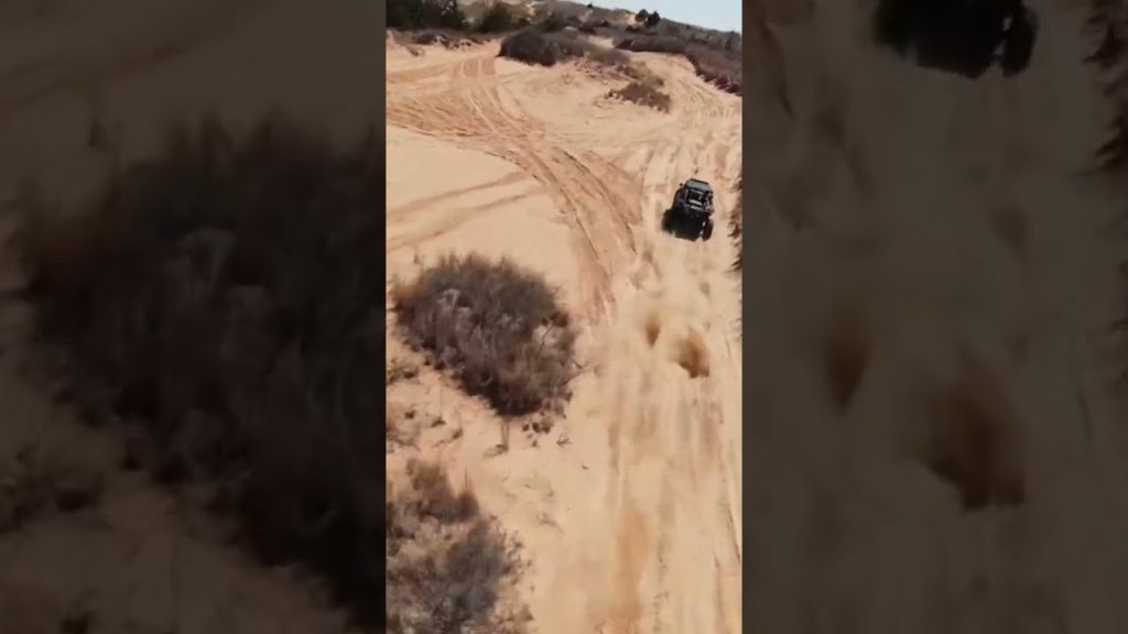 EPIC Drone footage chasing the RZR Pro XP in the dunes! #rzr #rzrproxp #shorts